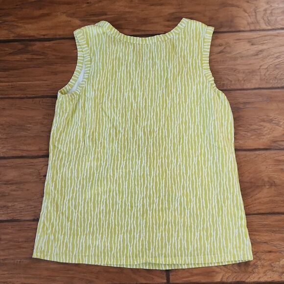 Merona women's size large sleeveless lime green striped top - Picture 3 of 4